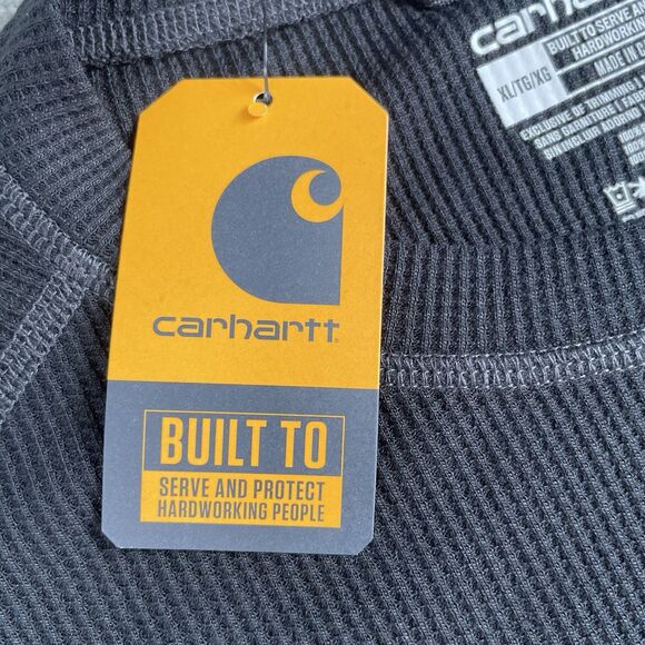 Carhartt Force Mens Midweight Waffle Base Layer Thermal Shirt Black Size XL NEW - Picture 7 of 11